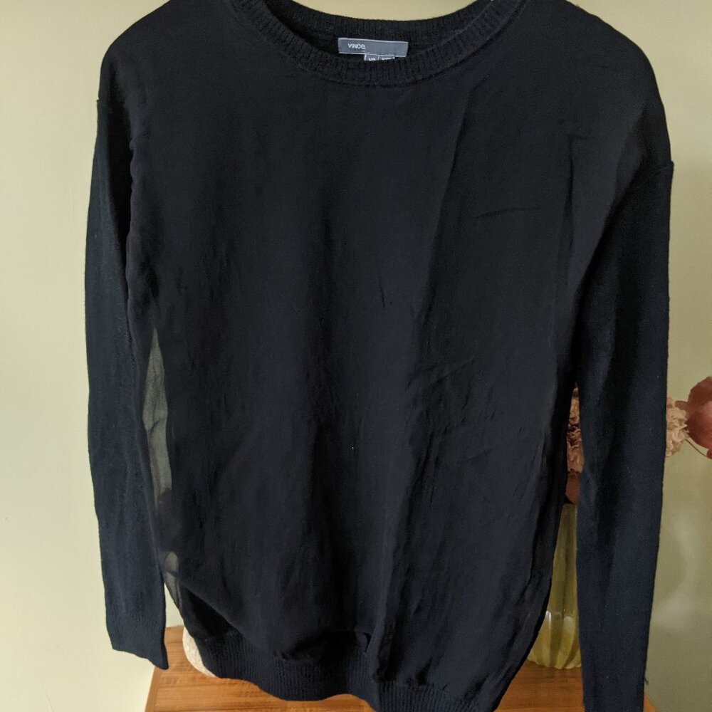 Vince Silk Overlay Sweater